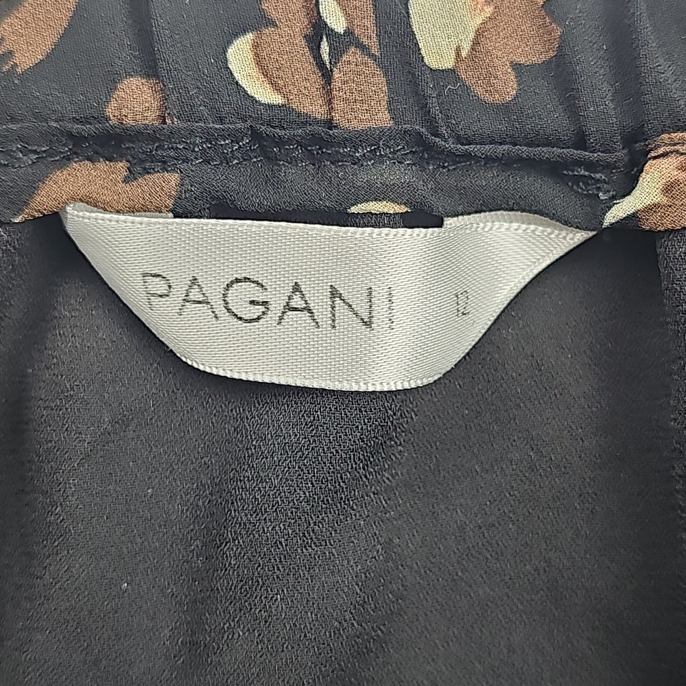 Pagani Women's Skirt Size 12 Black Brown Animal Print Flowy A-Line Casual - Picture 3 of 7
